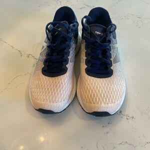 New Balance White and Navy Athletic Shoes